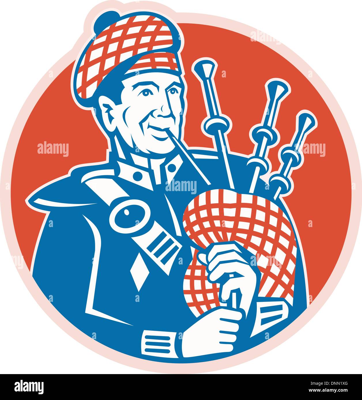 Scottish man bagpipes Stock Vector Images Alamy