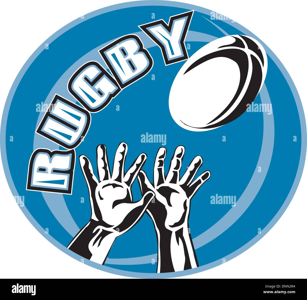 Rugby ball hand Stock Vector Images Alamy