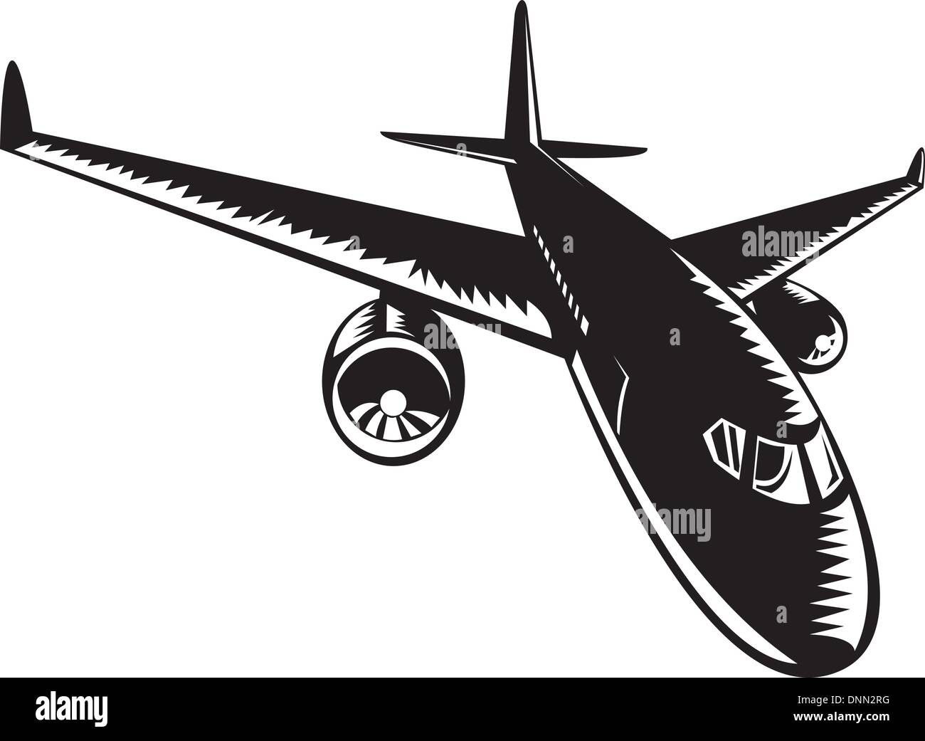 illustration of a commercial jet plane airliner on isolated background Stock Vector