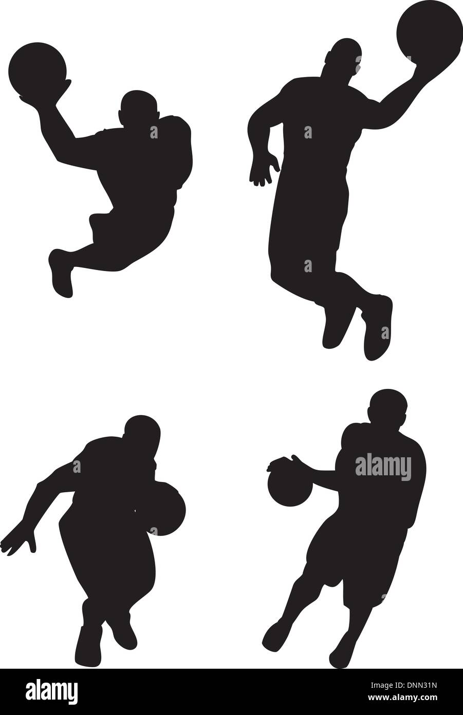 Illustration of a basketball player done in retro style. Stock Vector