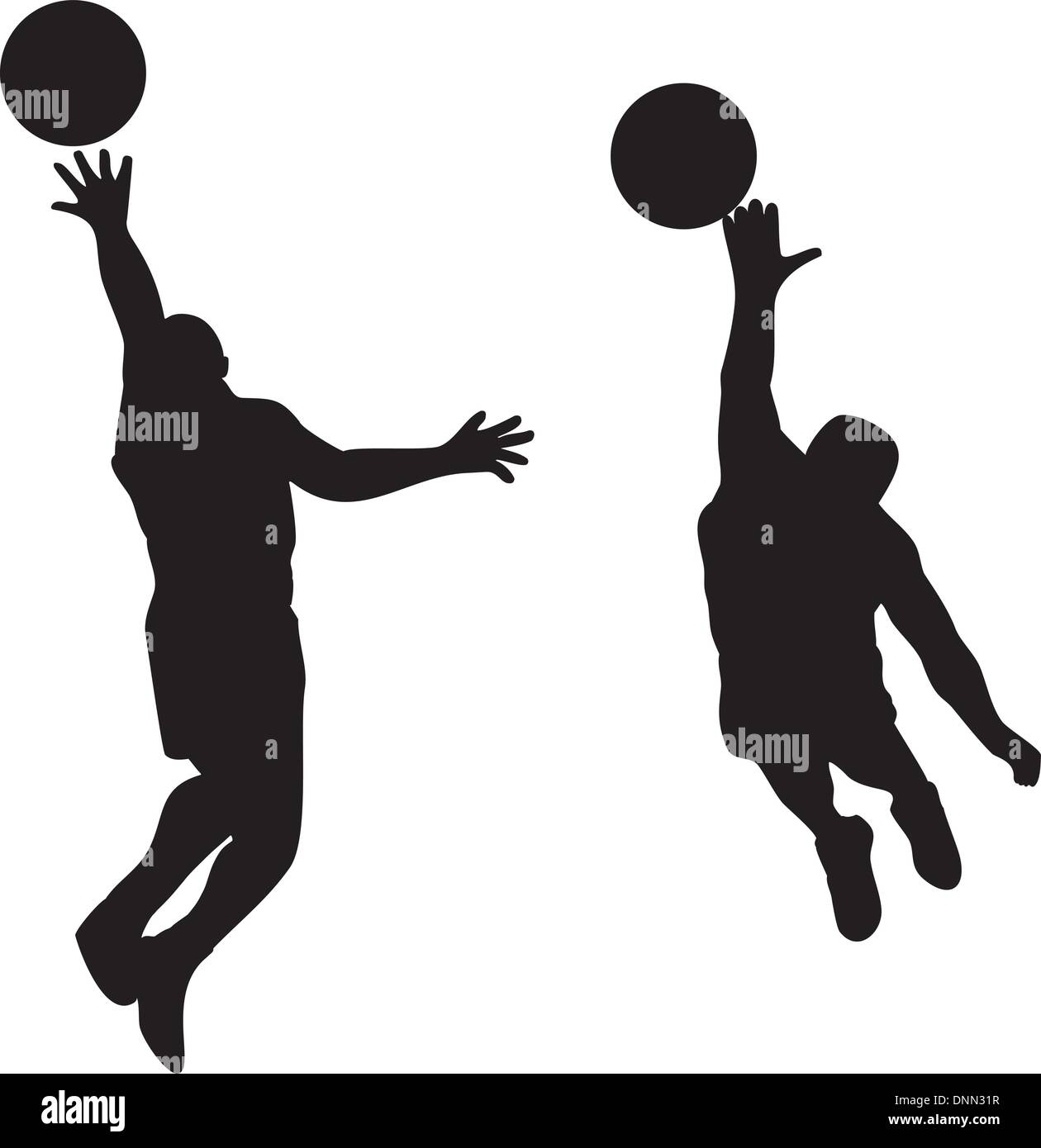 illustration of a basketball player done in retro style. Stock Vector