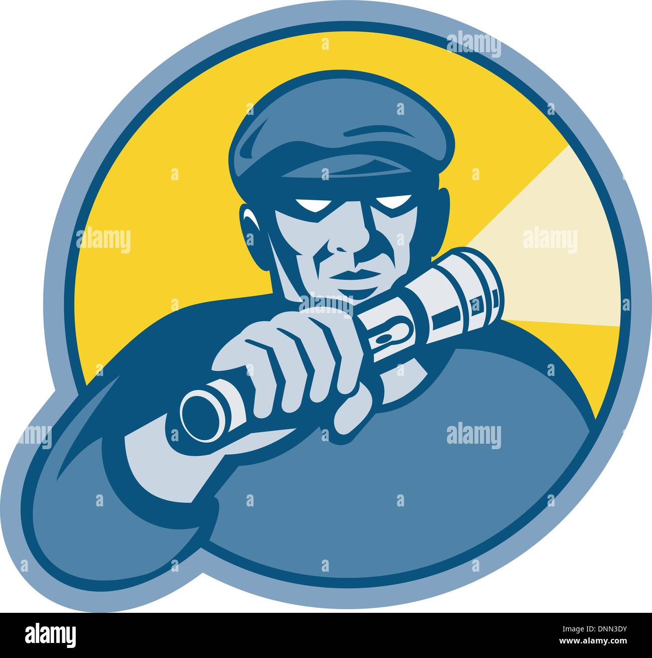 illustration of a burglar holding a flashlight Stock Vector Image & Art ...