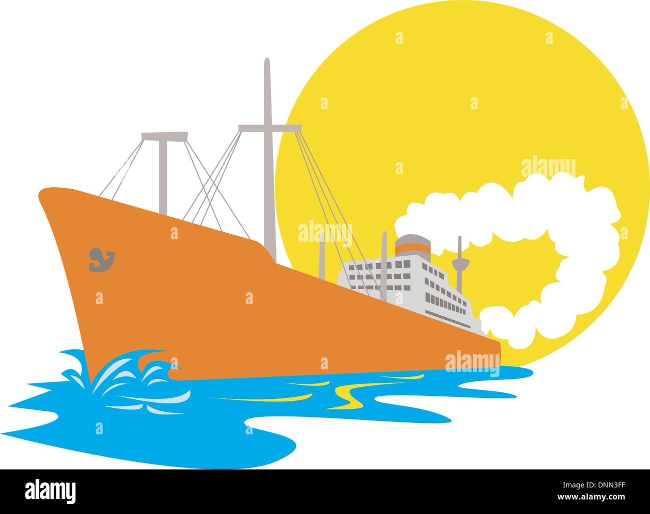 Anchor freighter vessel Stock Vector Images - Alamy