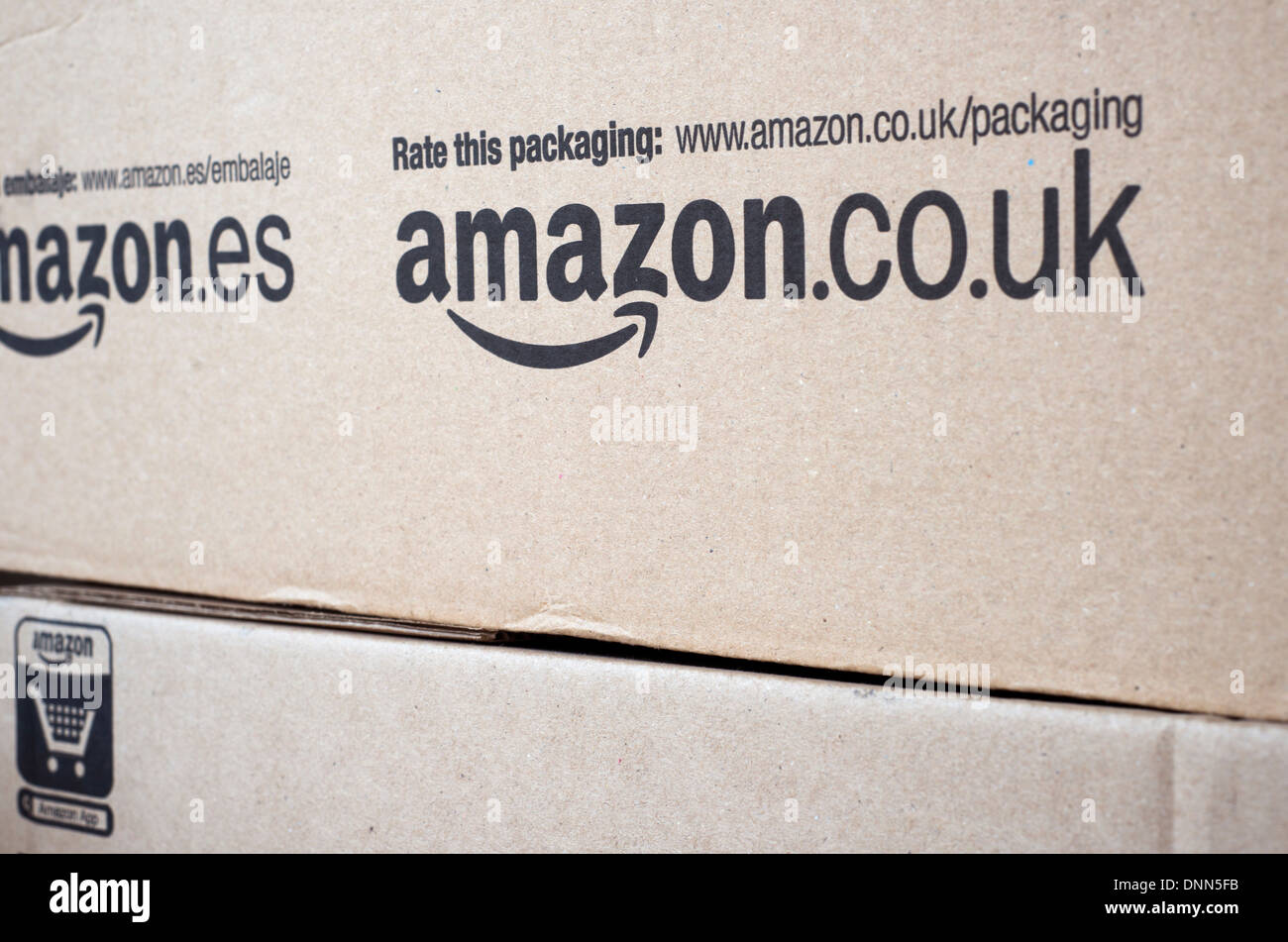 Closeup of Amazon online shopping packaging Stock Photo Alamy