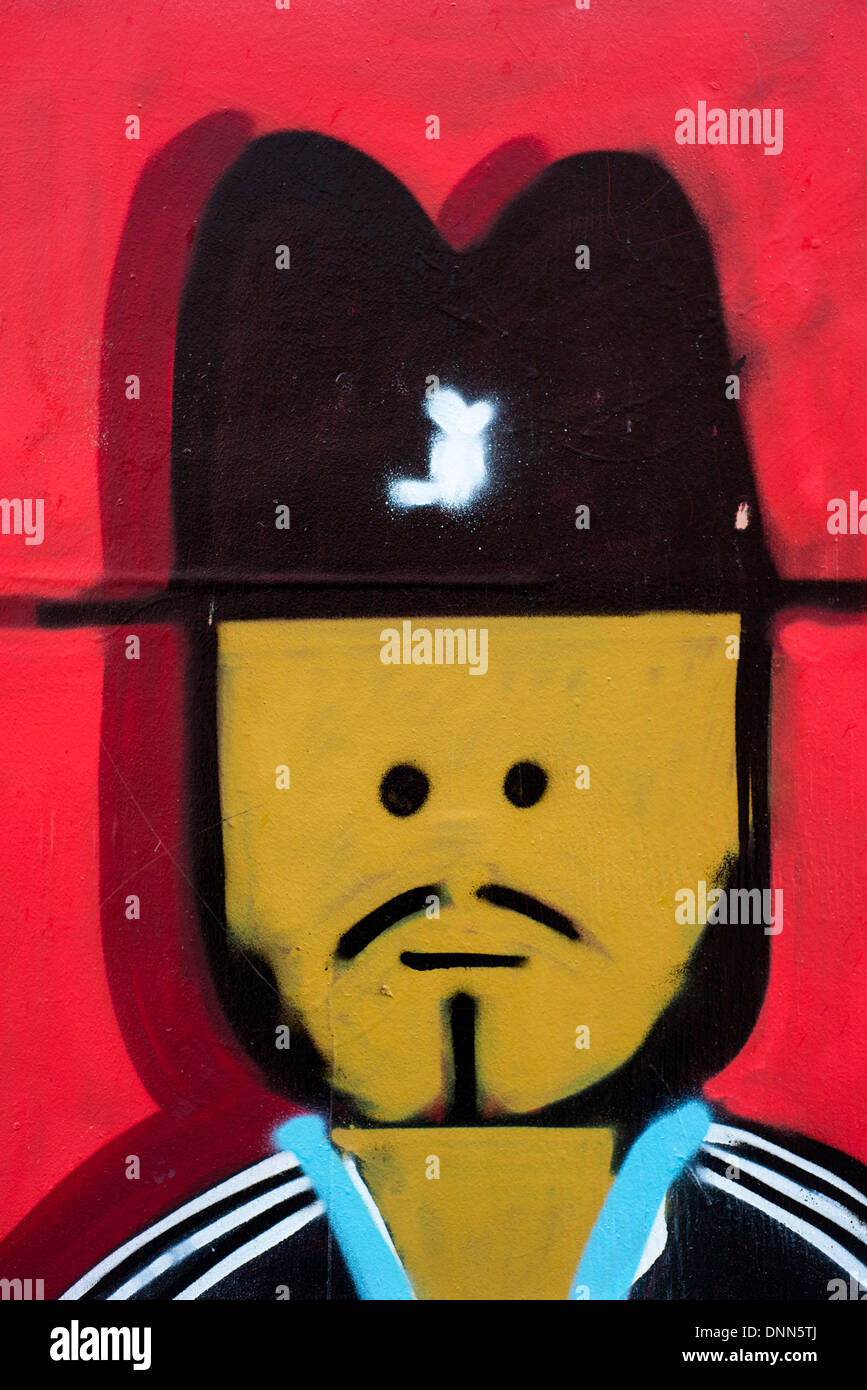 Hip hop style graffiti on a wall in Manchester, England, UK Stock Photo
