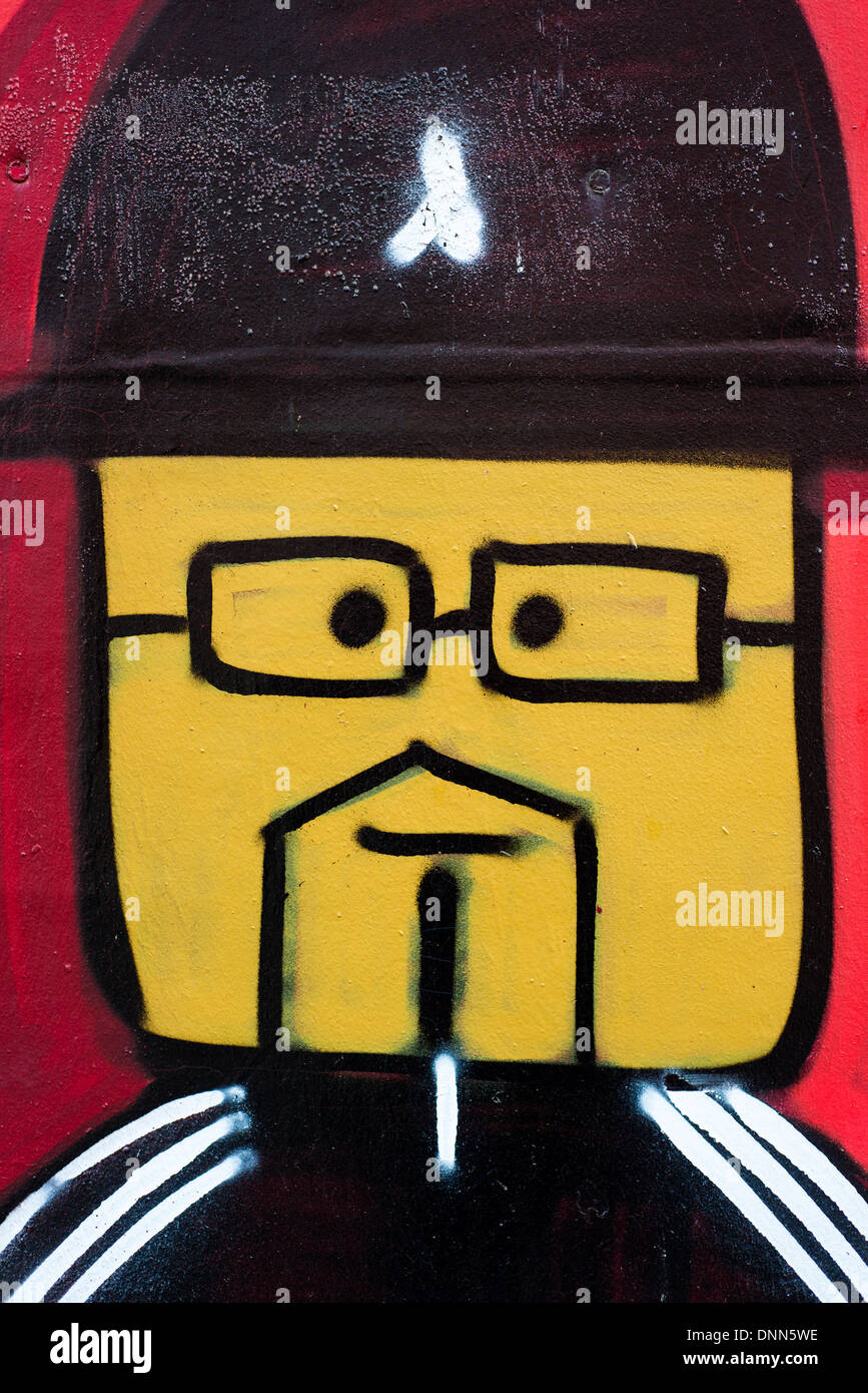 Hip hop style graffiti on a wall in Manchester, England, UK Stock Photo