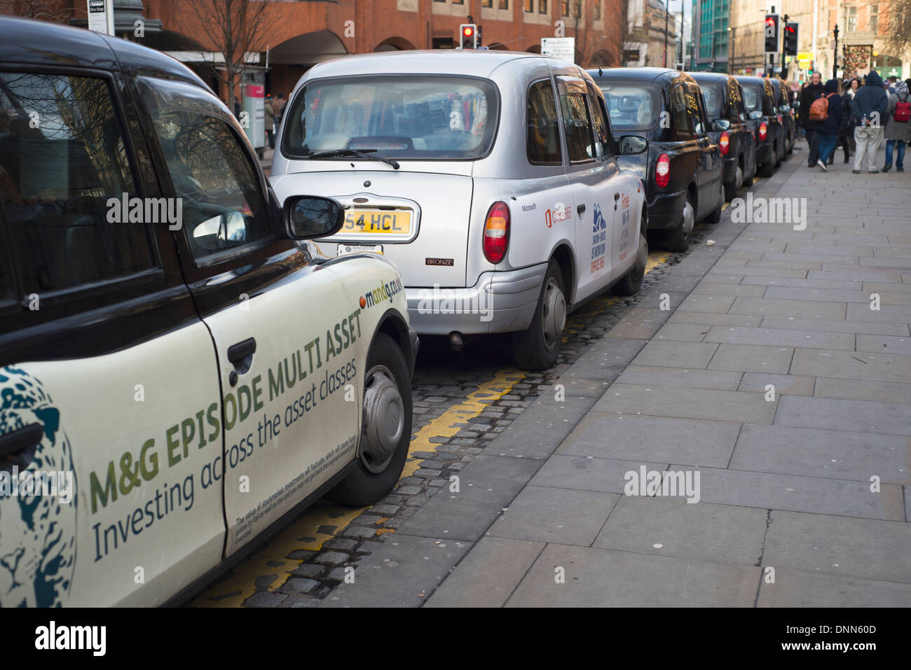 Taxi rank in Manchester city centre, England, UK Stock Photo Alamy