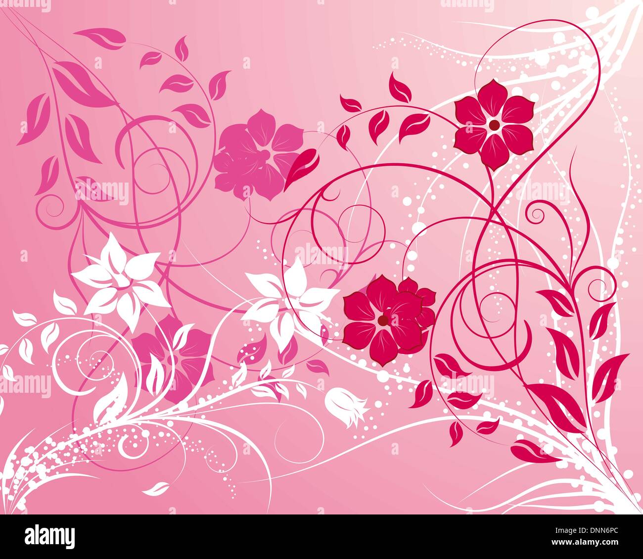 Floral vector background with leaves and flowers Stock Vector Image ...