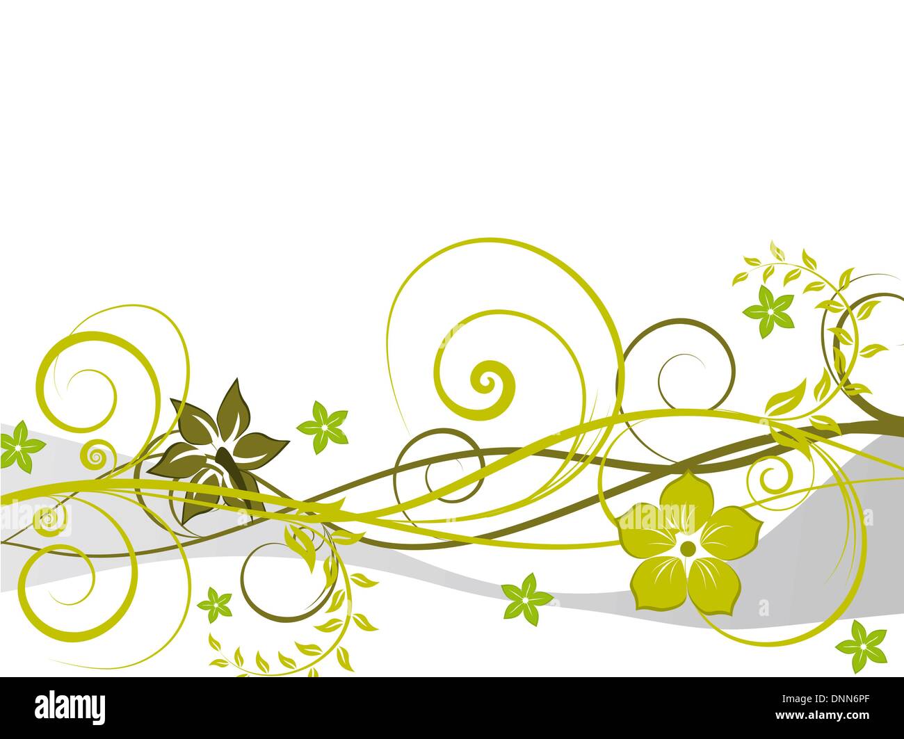 Floral vector background with leaves and flowers Stock Vector Image ...