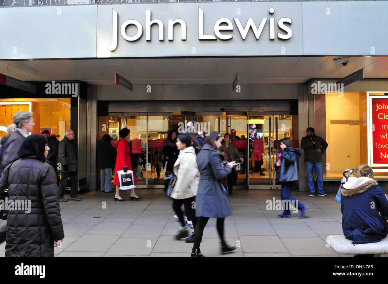 A front view of John Lewis in Oxford Street, London Stock Photo
