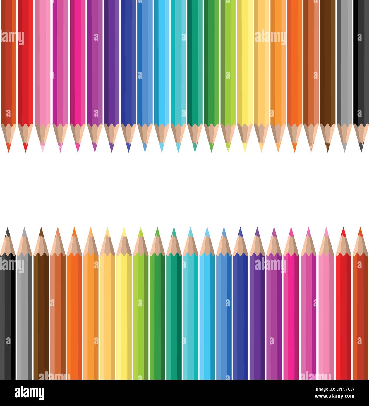 Background of lots of coloured pencils Stock Vector