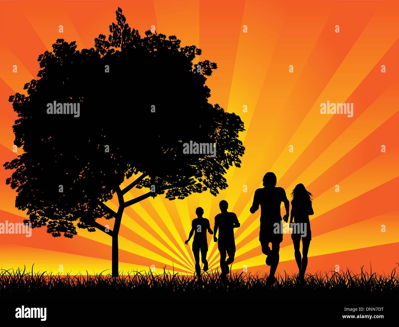 Silhouettes of couples jogging Stock Vector Image & Art - Alamy