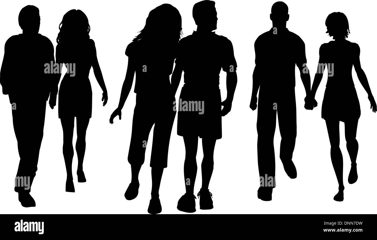 Silhouettes of couples walking Stock Vector Image & Art - Alamy