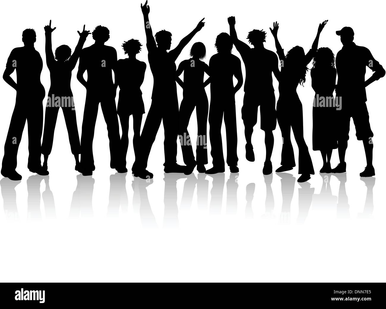 Crowd of girls Stock Vector Images - Alamy