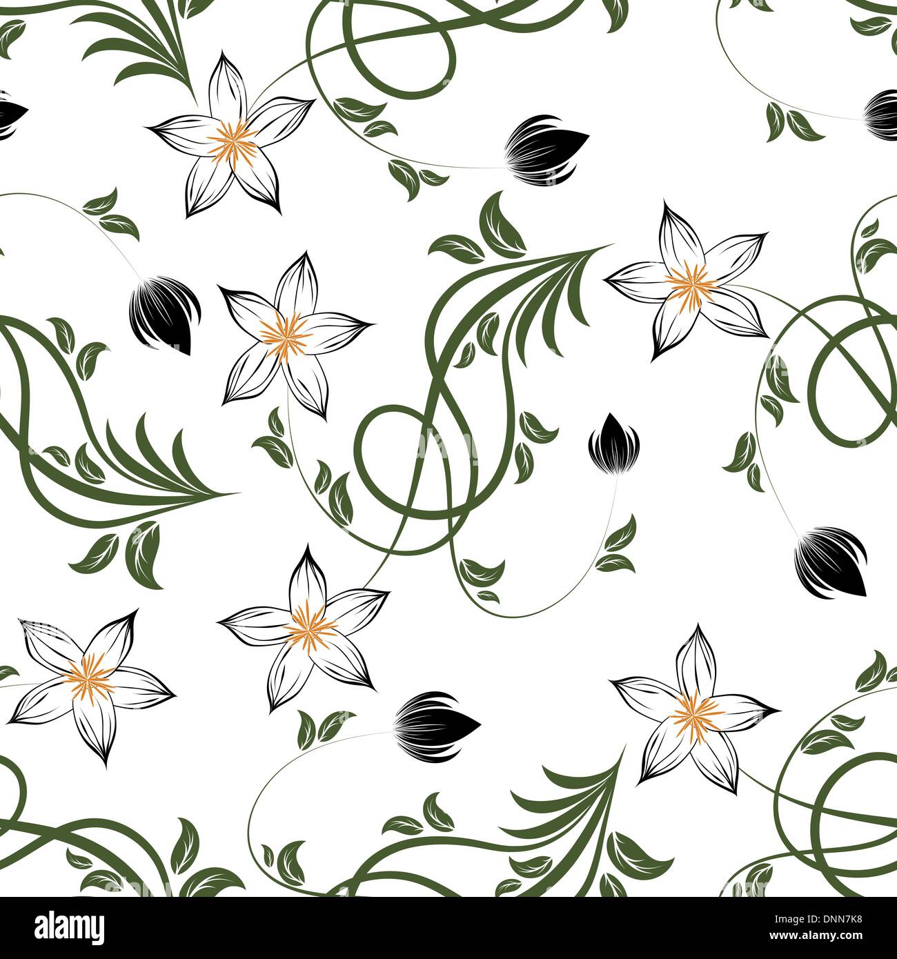Seamless vector floral pattern. For easy making seamless pattern just ...