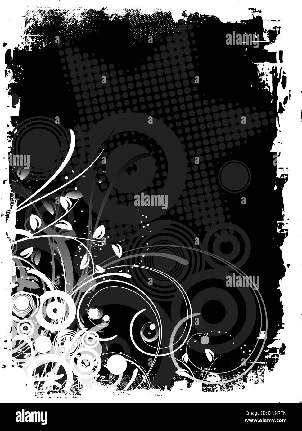 Decorative abstract floral grunge background Stock Vector