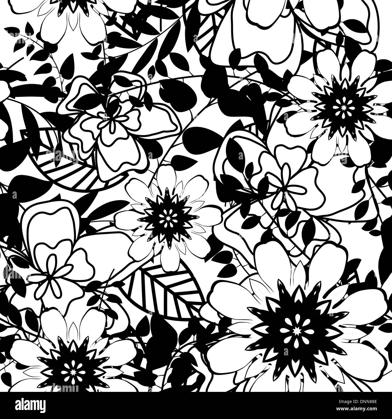 Seamless vector floral pattern. For easy making seamless pattern just ...