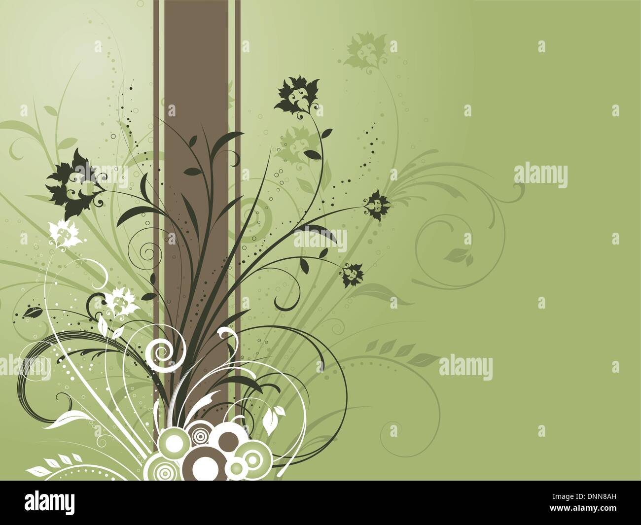 Decorative floral background in shades of green and brown Stock Vector ...
