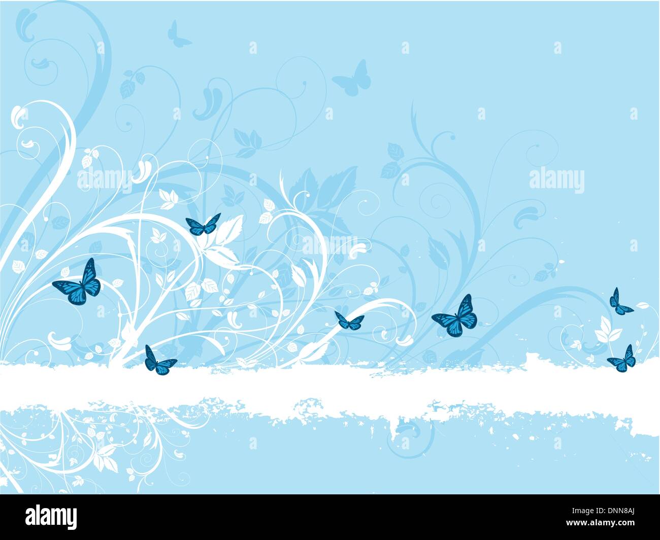 Floral grunge background with butterflies Stock Vector Image & Art - Alamy