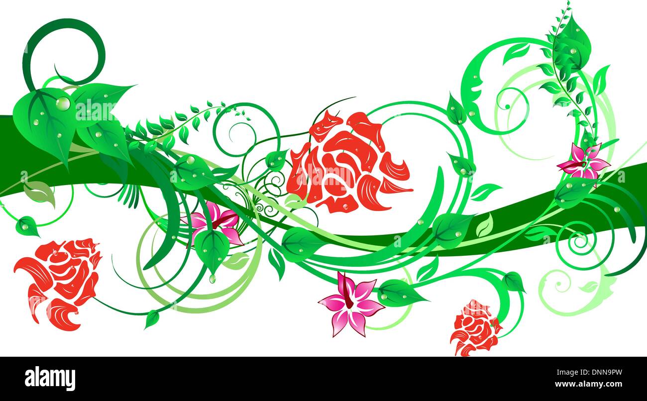 Green floral vector background for design use Stock Vector Image & Art ...