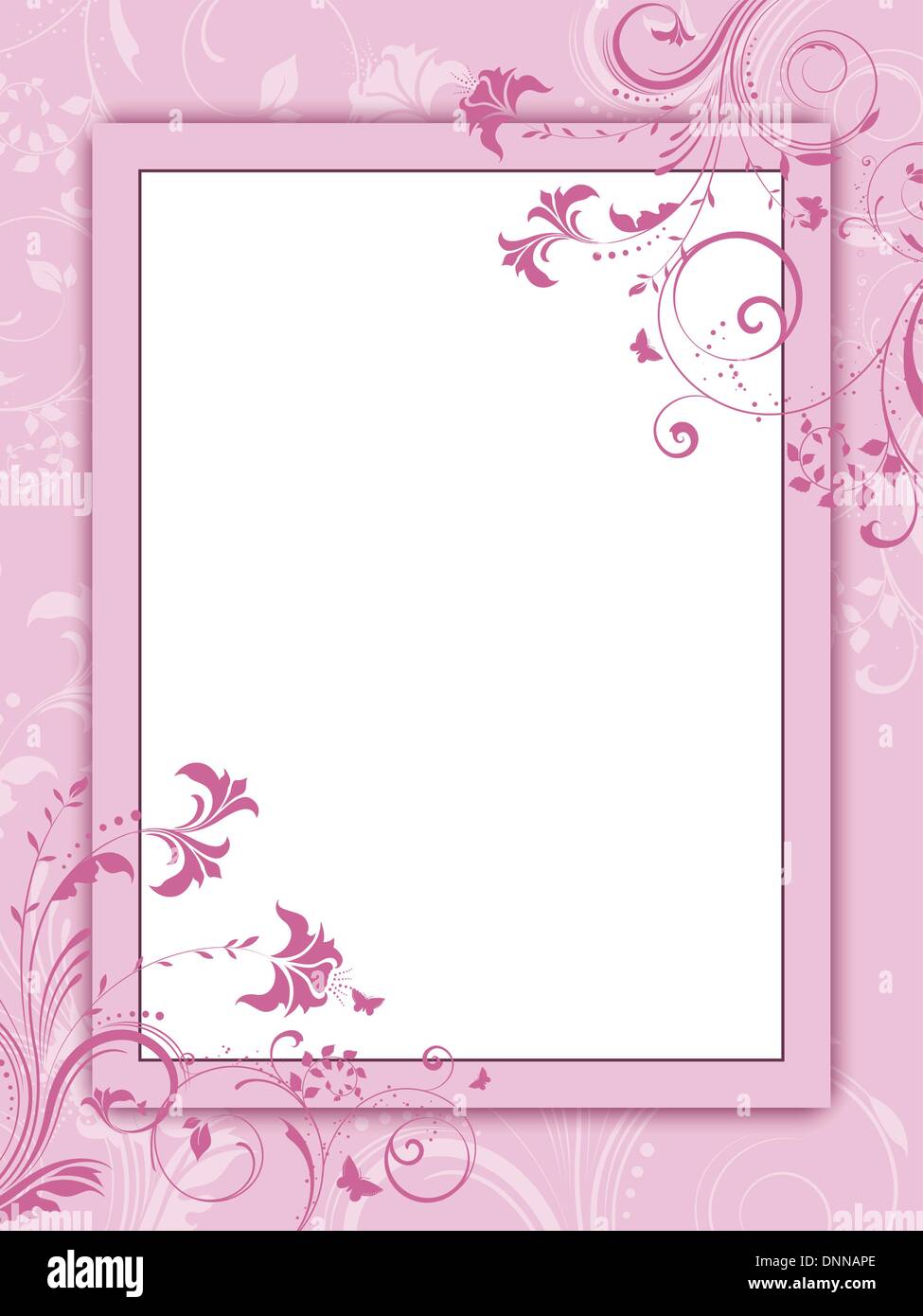 Decorative floral background in shades of pink Stock Vector