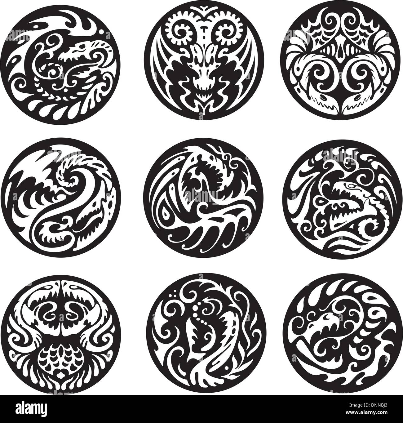 Traditional Maori round tattoo design. Editable vector illustration. Ethnic  circle ornament. African mask. 26464574 Vector Art at Vecteezy