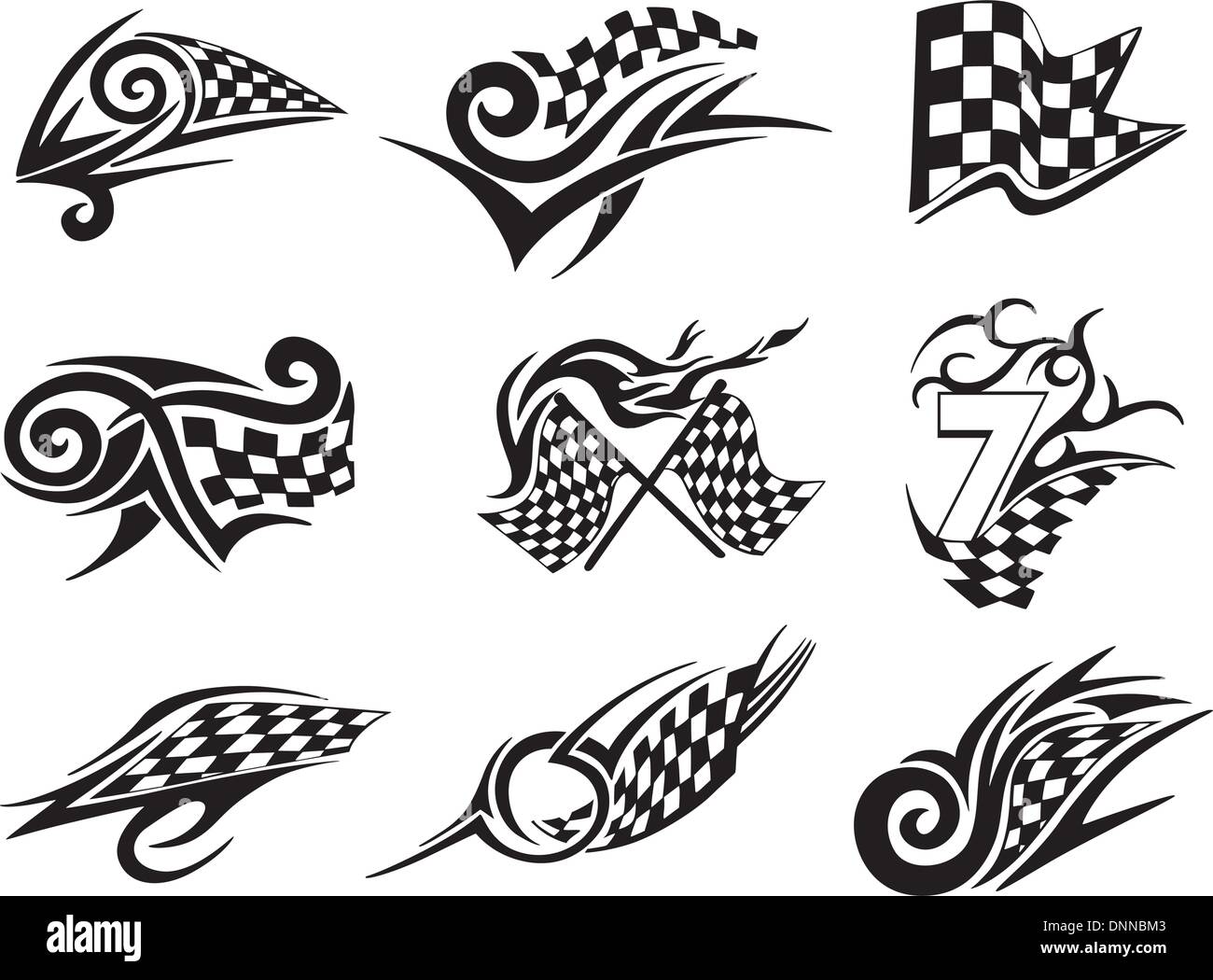 Checkered Flags Set by sermax55  GraphicRiver