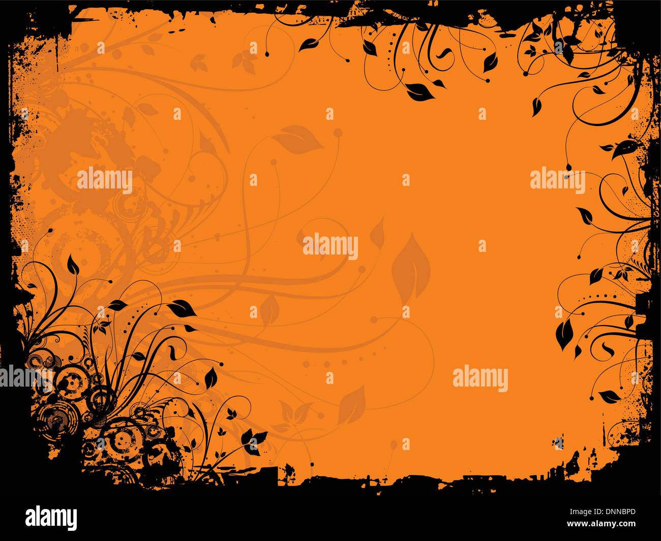 Decorative floral design on a grunge background Stock Vector Image ...