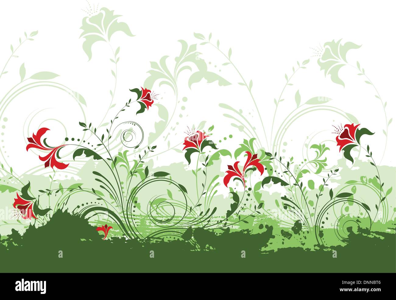 Decorative floral design on a grunge style background Stock Vector ...