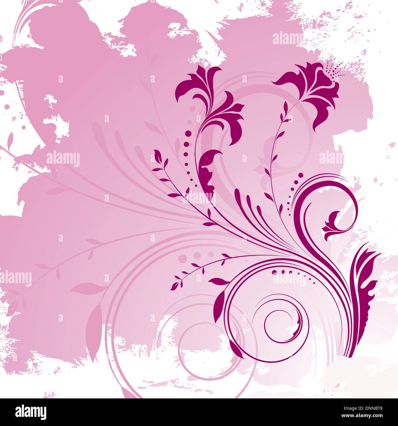 Decorative floral design on a grunge style background Stock Vector ...