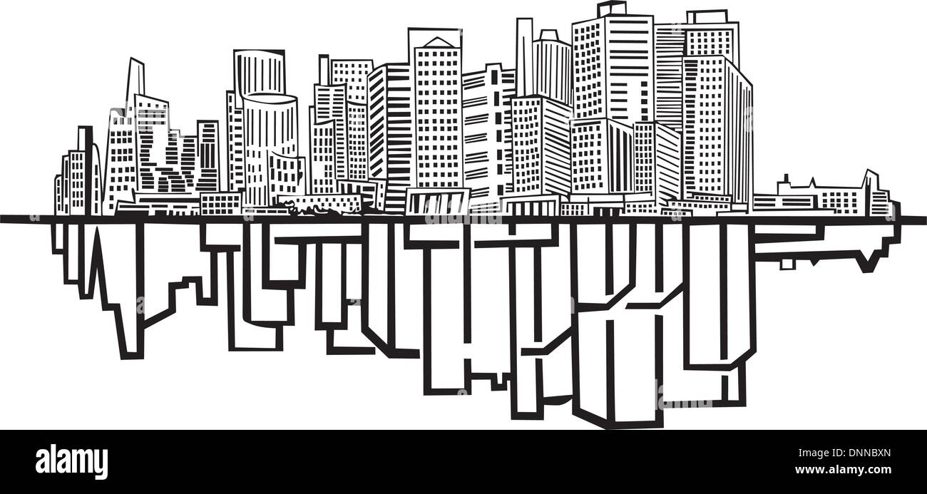 New York Skyline. Black and white vector illustration EPS 8 Stock ...