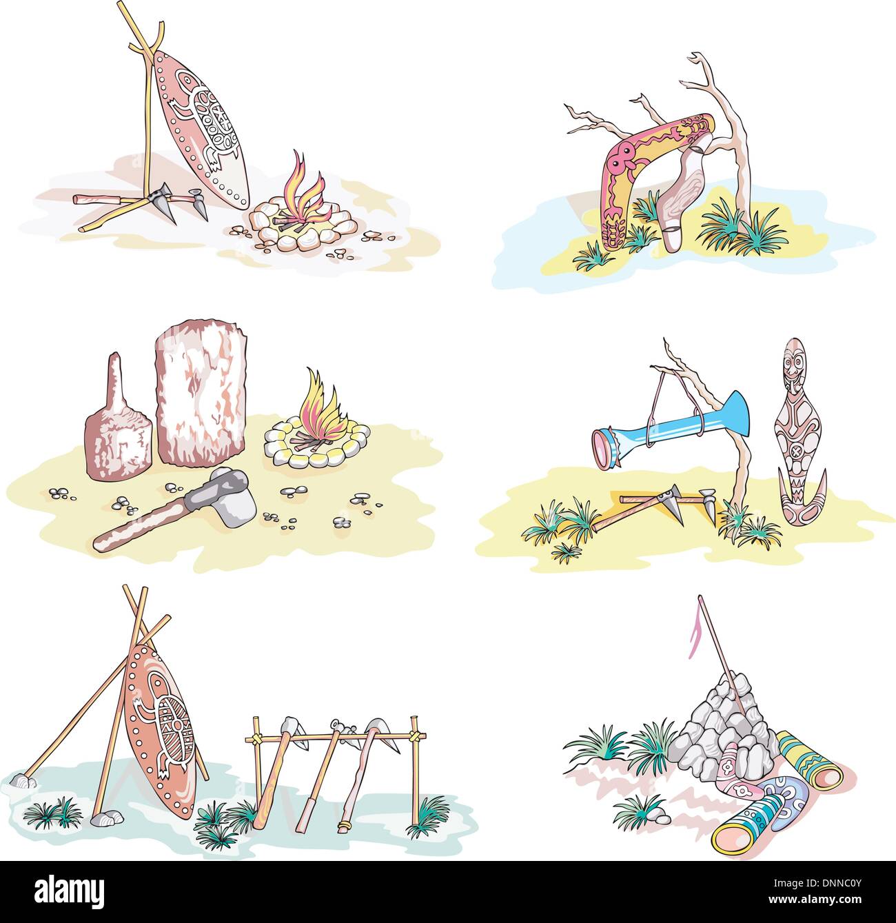 Australian native life. Vector set of sketches Stock Vector Image & Art ...