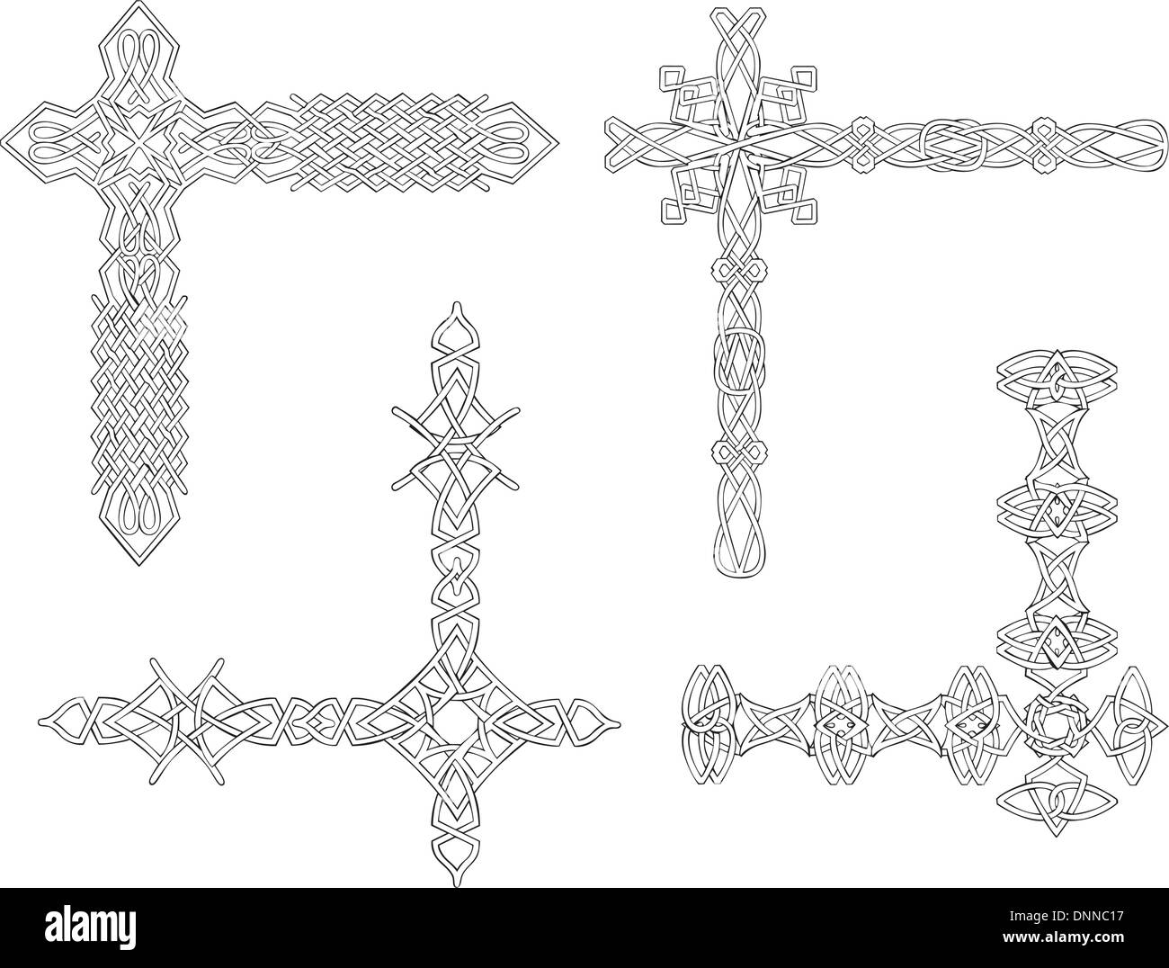 Celtic decorative knot corners. Black and white vector decorations Stock  Vector Image & Art - Alamy