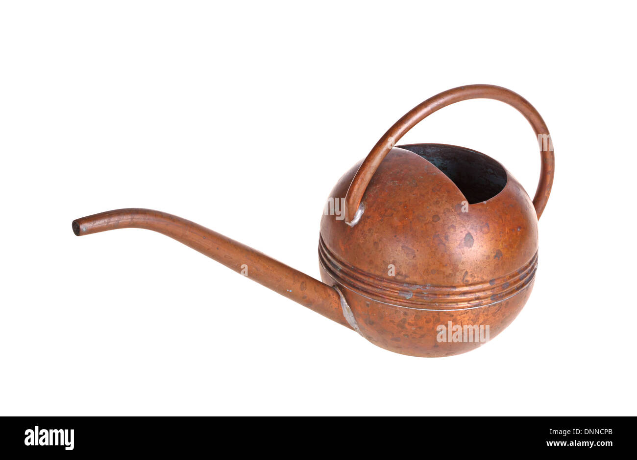 A Small Antique Watering Can Made Of Copper Metal Isolated Against A Stock Photo Alamy
