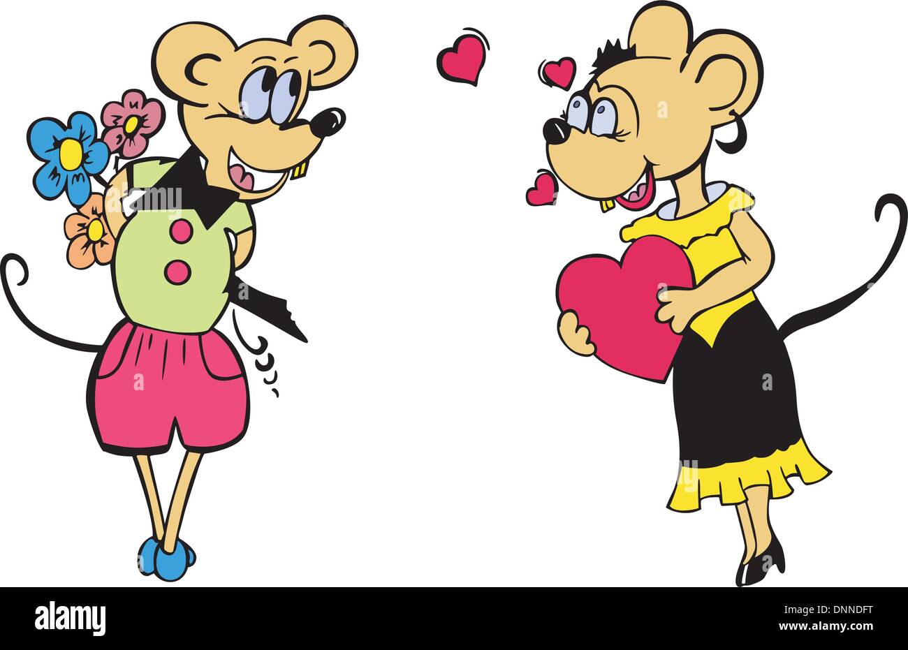 Mice in love cartoon color hi-res stock photography and images - Alamy