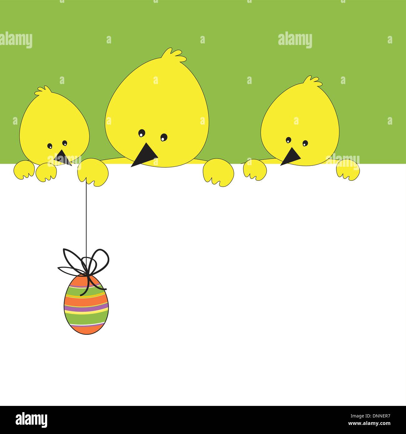 Easter colorful card with chicken and egg Stock Vector