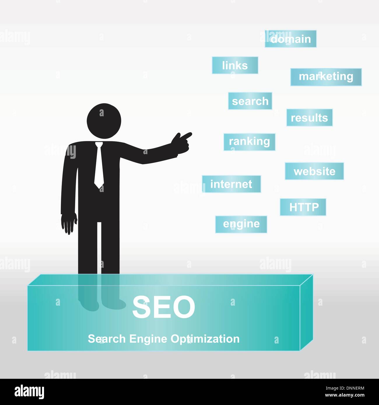 figure explain SEO concept- concept abstract background Stock Vector