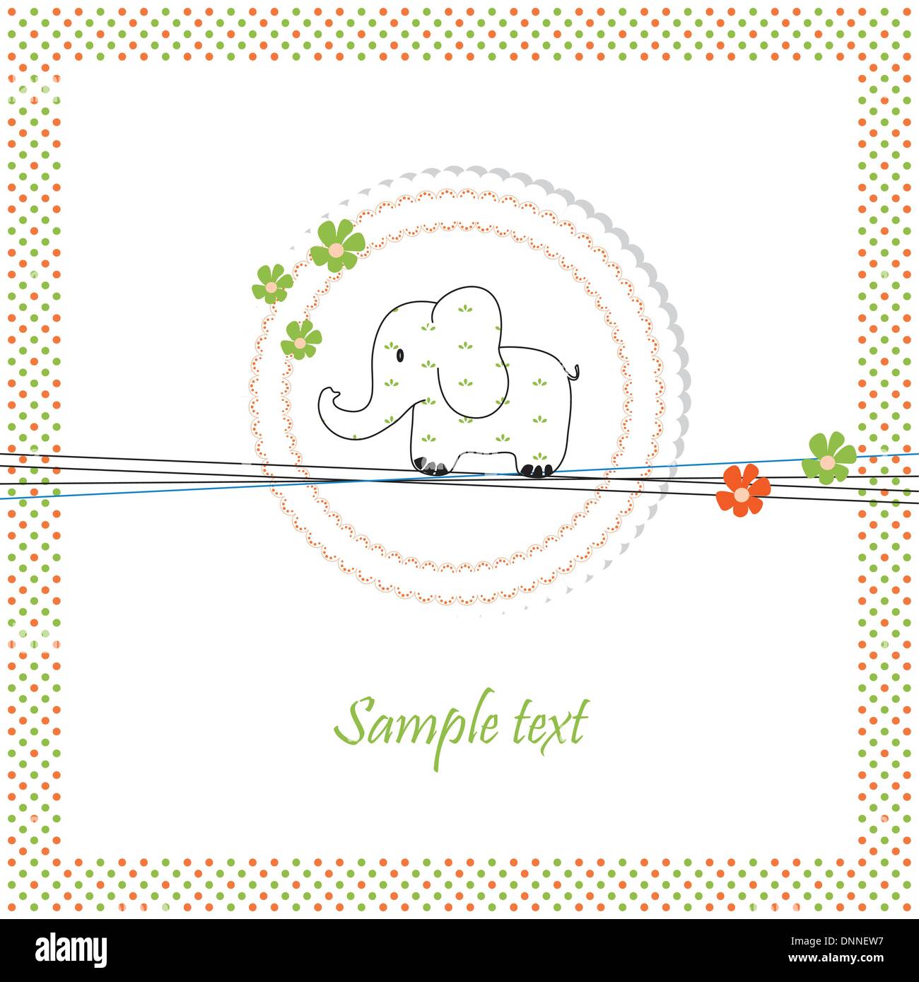 Cute baby card on birthday or shower Stock Vector Image & Art - Alamy