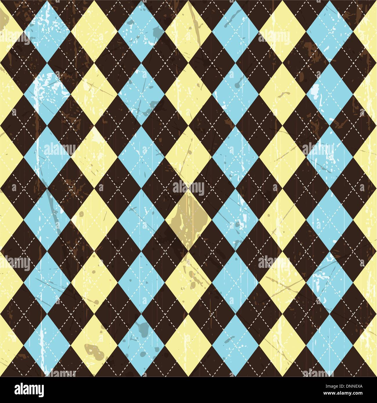 Seamless tiled background of a grunge argyle style pattern Stock Vector