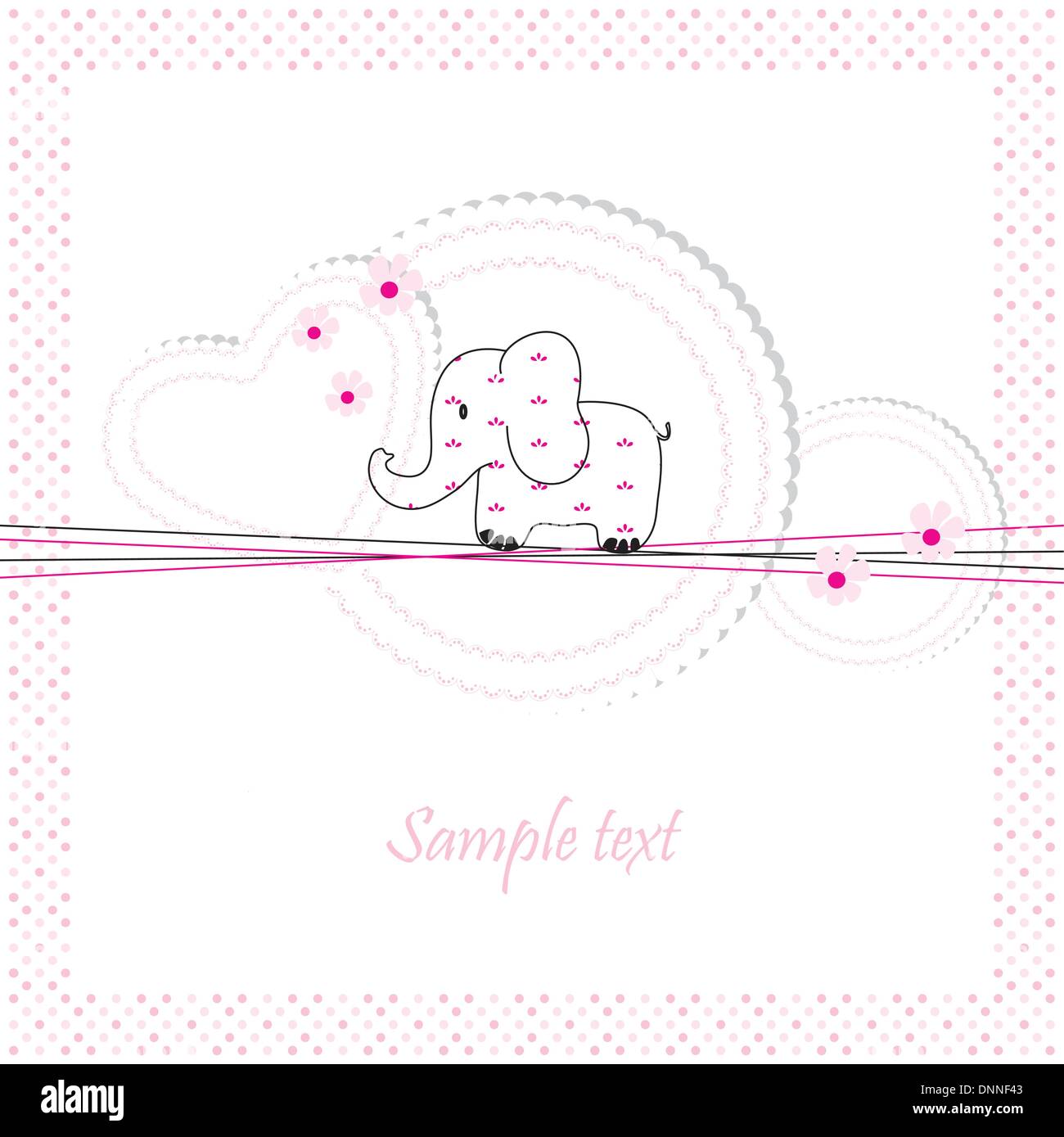 Cute baby card on birthday or shower Stock Vector Image & Art - Alamy