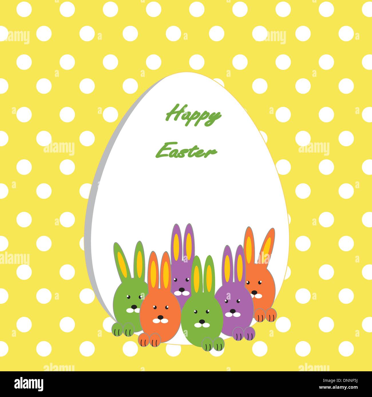 Easter colorful card with rabbits Stock Vector Image & Art - Alamy
