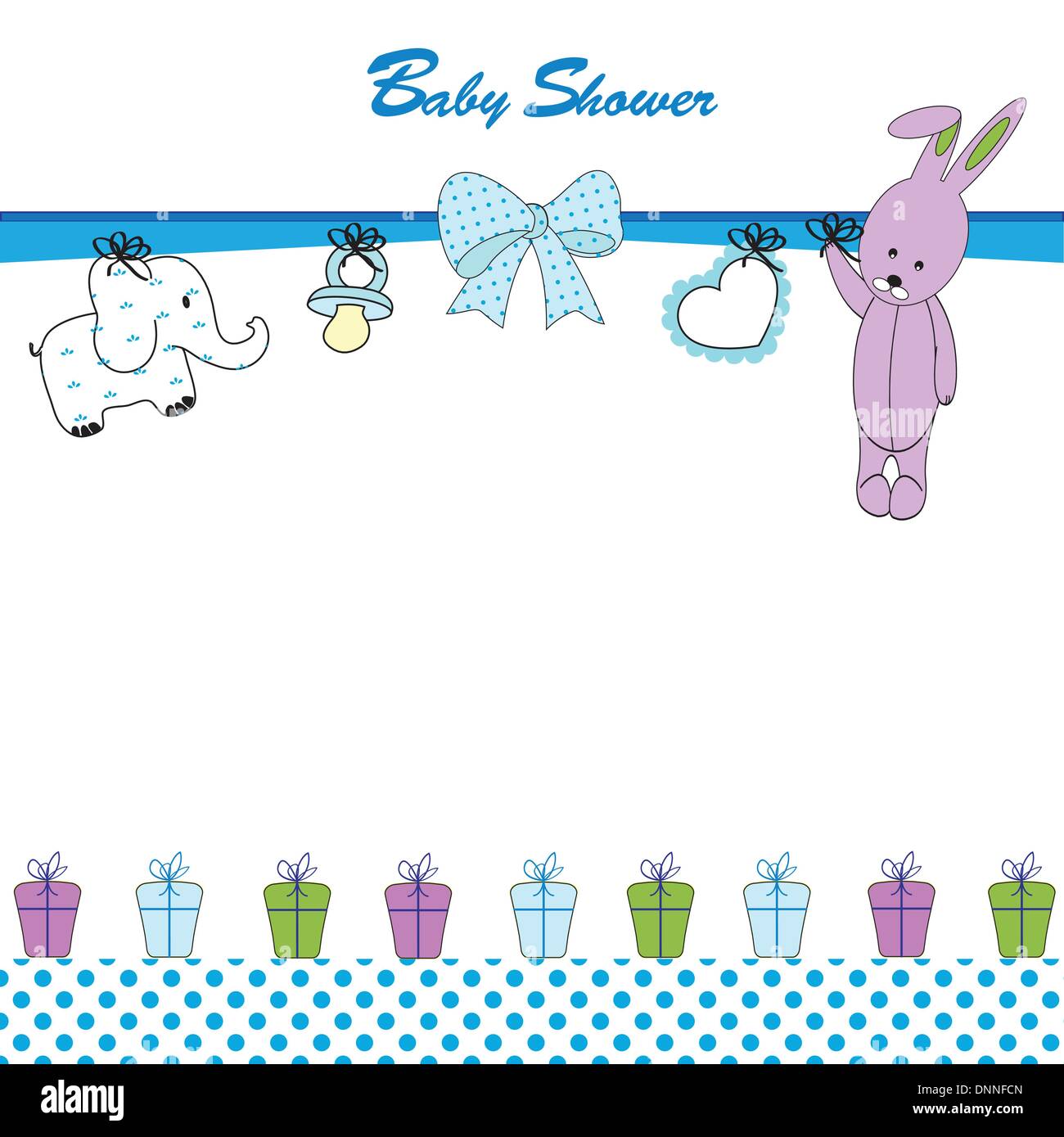 Cute baby background on birthday or shower Stock Vector