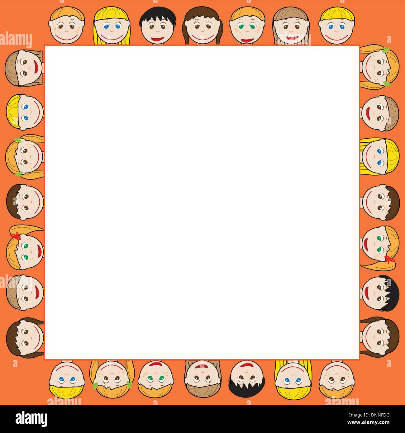 Frame with many smile kids Stock Vector