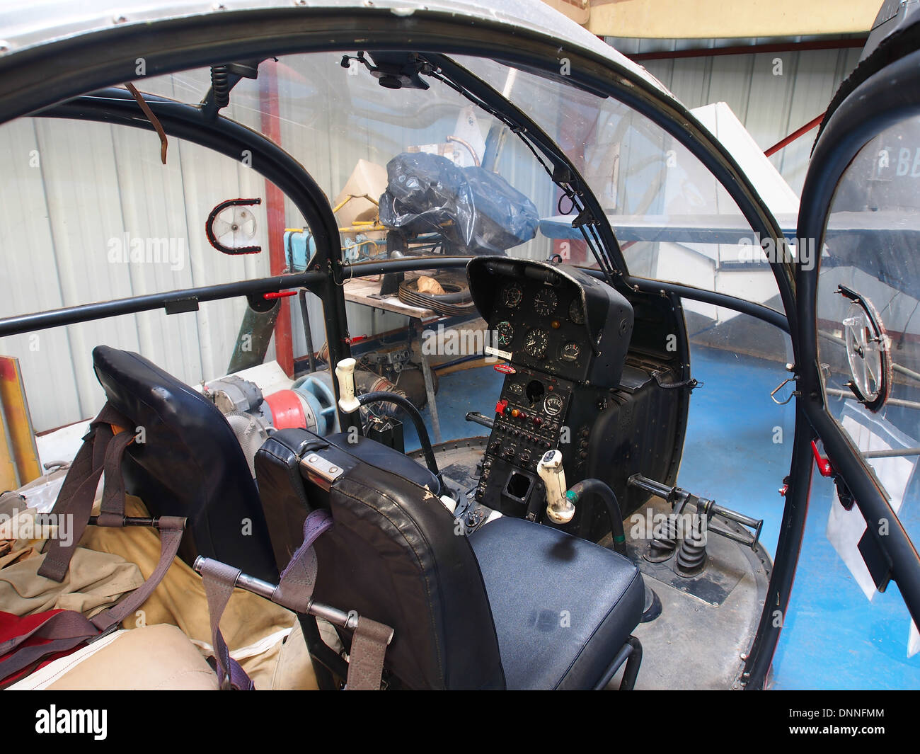 Bell 47 cockpit, , pic 2 Stock Photo