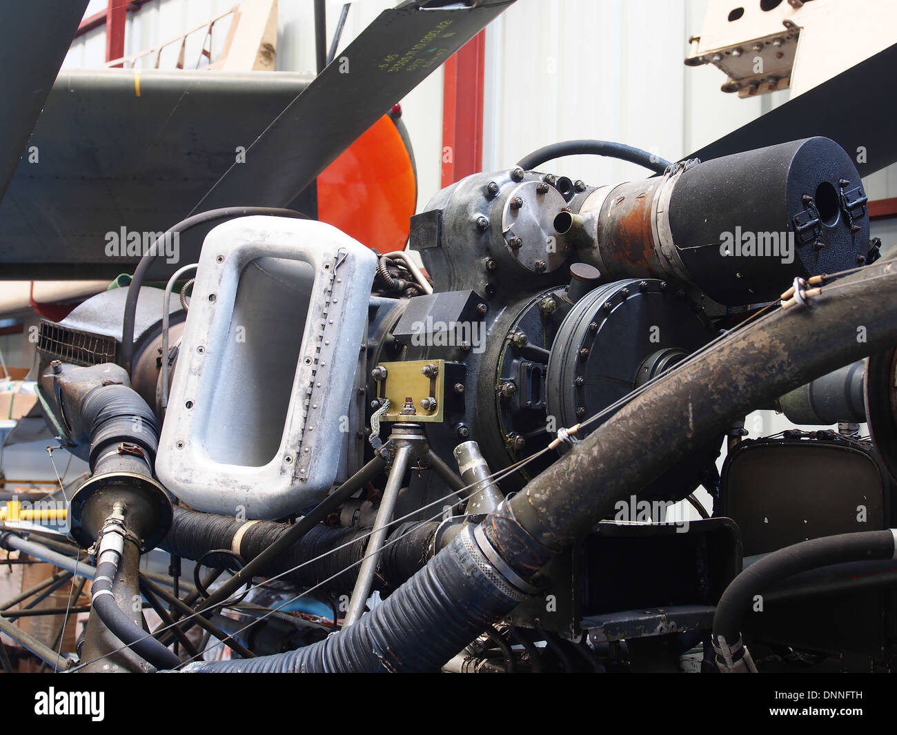 Bell 47 engine Stock Photo