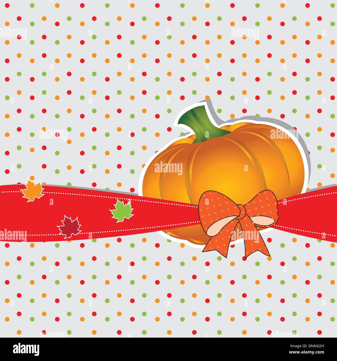 Cute autumn background with leaf and pumpkin Stock Vector Image & Art ...