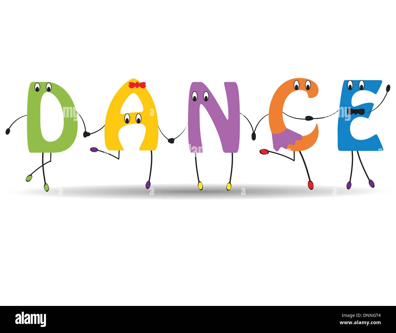 Word Dance With Colorful And Funny Letters Stock Vector Image Art Alamy