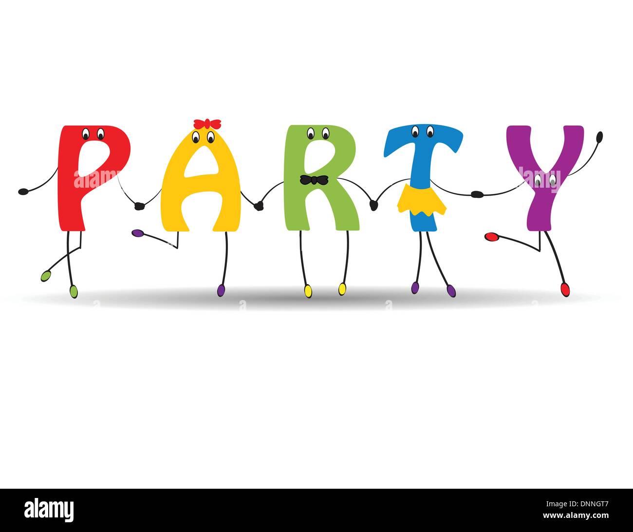 Word party with colorful and funny letters Stock Vector Image & Art Alamy
