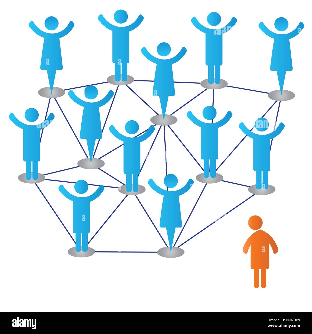 Happy group and alone person Stock Vector Image & Art Alamy