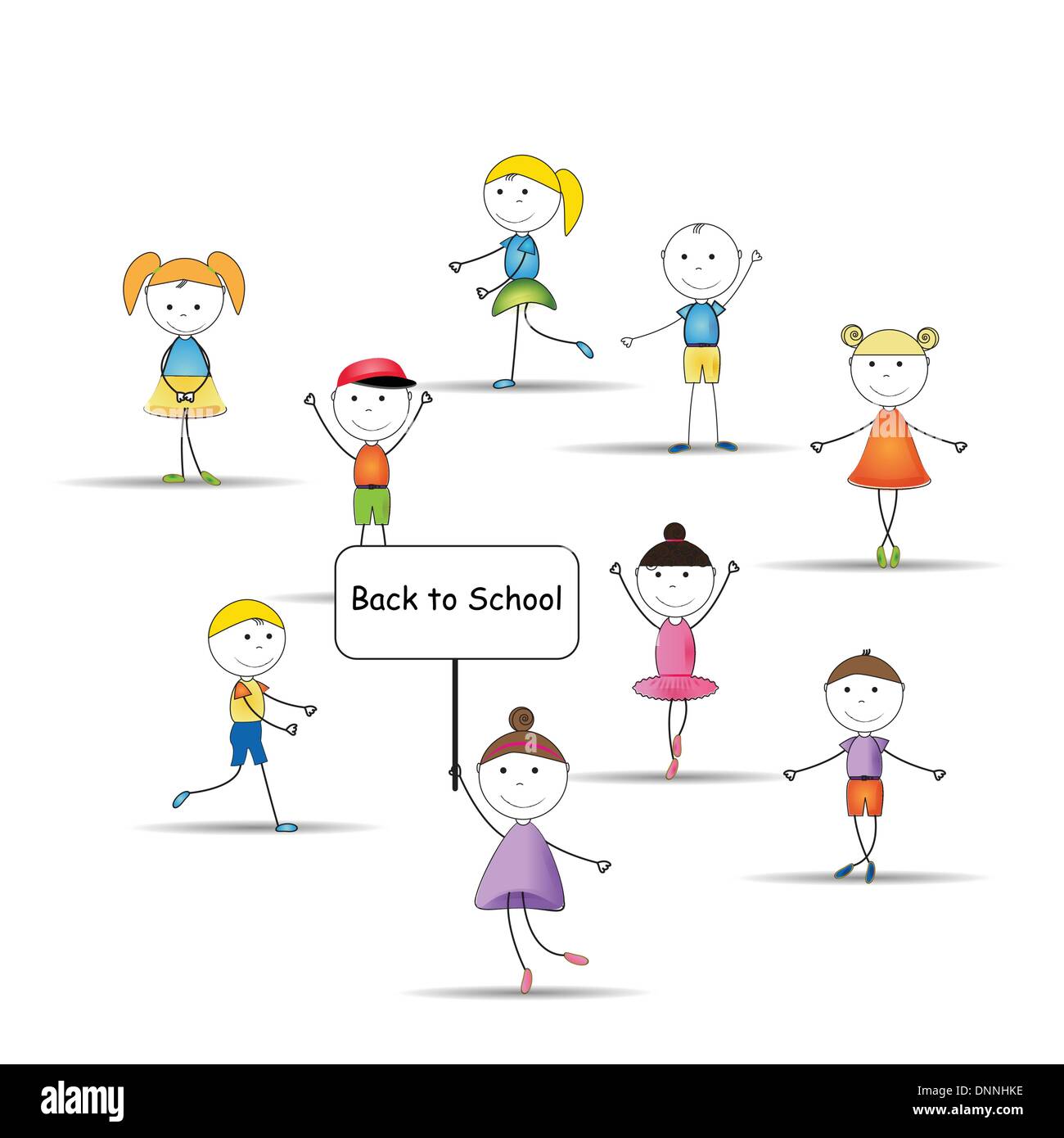 Happy and cute kids back to school Stock Vector Image & Art - Alamy